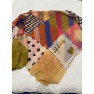 Fraas scarf Womens Abstract heart checkered Colorful Scarf Size 45x 45